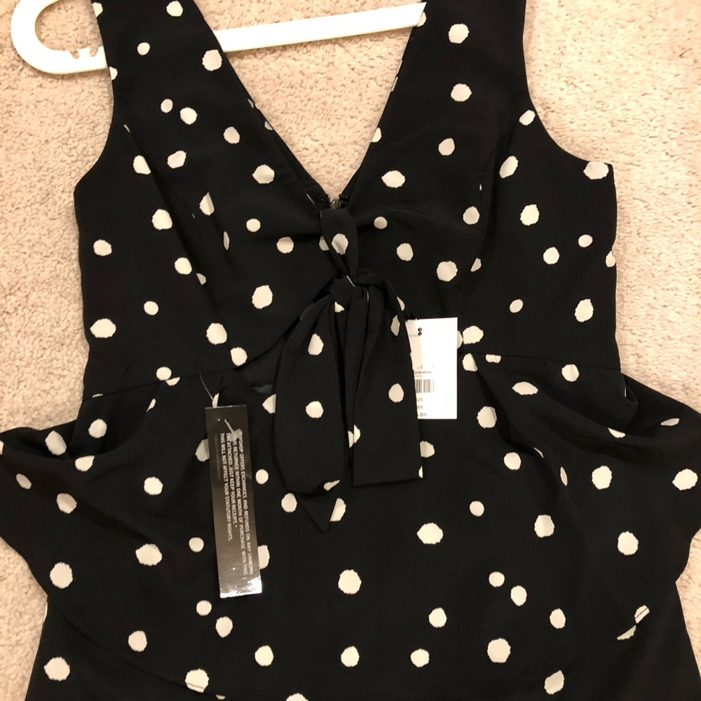 Topshop peplum polka-dot dress